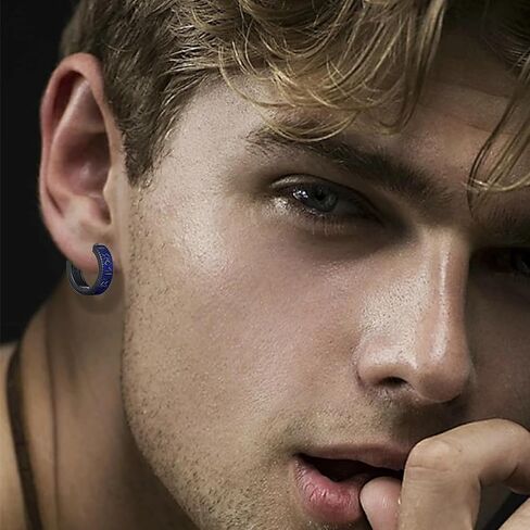 أقراط الفايكنج للرجال والنساء من الفضة الإسترليني الأسود والأزرق سلتيك هوب القرط قوي نورس الأساطير هدايا مجوهرات هيبوالرجينيك in Kuwait