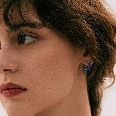 أقراط الفايكنج للرجال والنساء من الفضة الإسترليني الأسود والأزرق سلتيك هوب القرط قوي نورس الأساطير هدايا مجوهرات هيبوالرجينيك in Kuwait