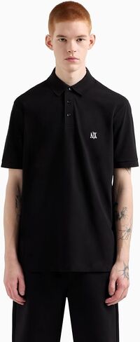 Armani Exchange Men's Cotton Pique Icon Logo Polo in Saudi Arabia