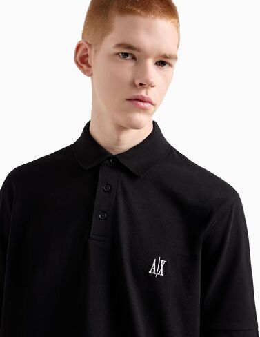 Armani Exchange Men's Cotton Pique Icon Logo Polo in Saudi Arabia
