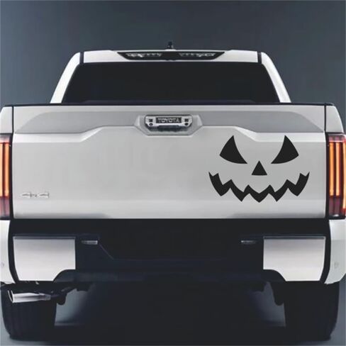 Halloween Pumpkin Car Decal Decorative Jack-O-Lantern Face Sticker for Vehicle Auto, Halloween Decoration Sticker Decals for Cars, Trucks, Windows.… (Black, L#) in Saudi Arabia