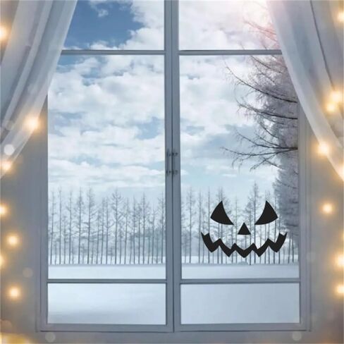 Halloween Pumpkin Car Decal Decorative Jack-O-Lantern Face Sticker for Vehicle Auto, Halloween Decoration Sticker Decals for Cars, Trucks, Windows.… (Black, L#) in Saudi Arabia
