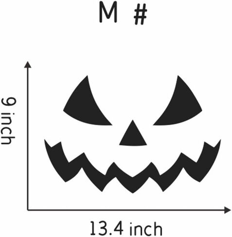 Halloween Pumpkin Car Decal Decorative Jack-O-Lantern Face Sticker for Vehicle Auto, Halloween Decoration Sticker Decals for Cars, Trucks, Windows.… (Black, L#) in Saudi Arabia