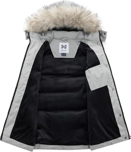 KVE Girl's Winter Thicken Puffer Long Coat Warm Jacket with Fur Removable Hood in Saudi Arabia