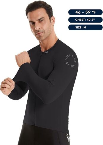 Wulibike Cycling Jersey Men Long Sleeve, Road Bike Jerseys Full Zipper with Pockets, Suitable for Spring and Autumn. in Kuwait