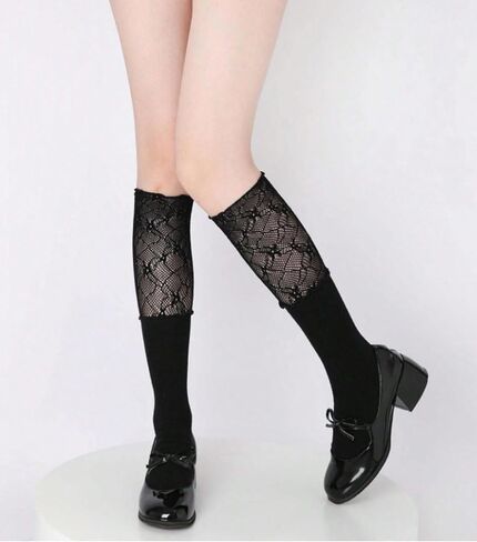 Women's Cute Lace Patchwork Knee High Socks, Y2k Boots Socks Stockings Lolita Style Over-The-Knee Sock in Saudi Arabia