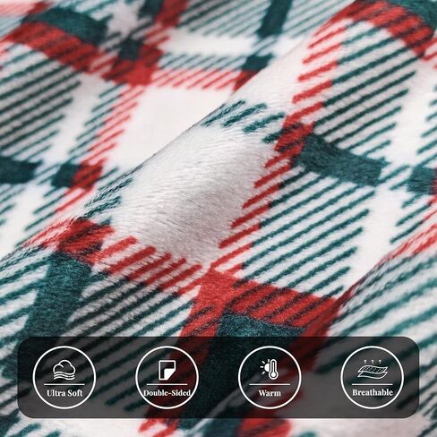 سراويل بيجامة نسائية من الصوف فائق النعومة منقوشة مع جيوب ملابس نوم دافئة ومريحة in Kuwait