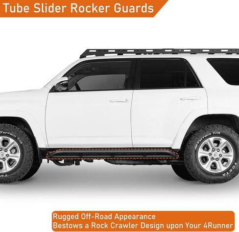 Hooke Road 4Runner Rock Sliders Tube Side Door Armor Rocker Gurad Rails for 2010-2024 Toyota 4Runner 5th Gen (Exclude Limited, Nightshade, TRD Sport & 10-13 SR5) in Saudi Arabia