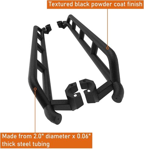 Hooke Road Wrangler JK Rock Slider Nerf Bars Running Boards for 2007-2018 Jeep Wrangler JK Unlimited 4 Door (Pair) in Saudi Arabia