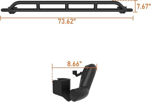 Hooke Road Wrangler JK Rock Slider Nerf Bars Running Boards for 2007-2018 Jeep Wrangler JK Unlimited 4 Door (Pair) in Saudi Arabia