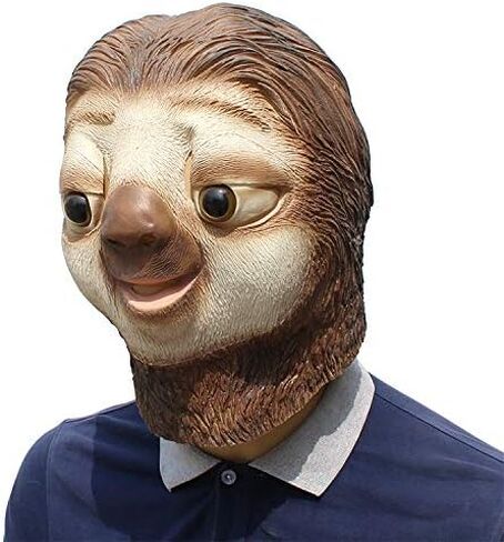 Cosplay Mask Latex Face Helmet Decoration Theme Party Props Halloween Costume Accessory Adult for Sloth in Saudi Arabia