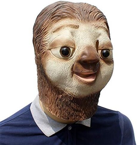 Cosplay Mask Latex Face Helmet Decoration Theme Party Props Halloween Costume Accessory Adult for Sloth in Saudi Arabia