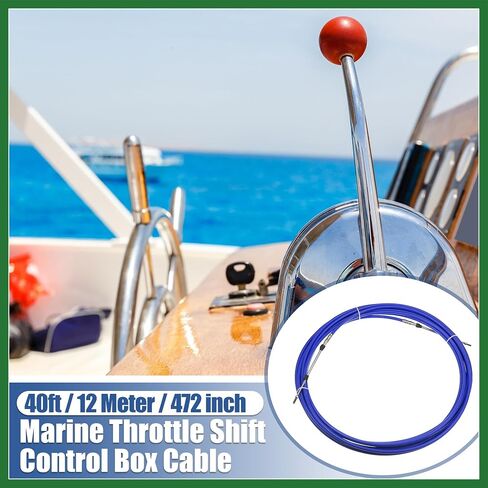 Motoforti 2pcs 40ft 12 Meter 472 Inch Marine Type 3300 / 33C Throttle Shift Remote Control Box Cable for Yamaha Outboard Engine Boat Motor Steering System Blue Long-lasting in Saudi Arabia