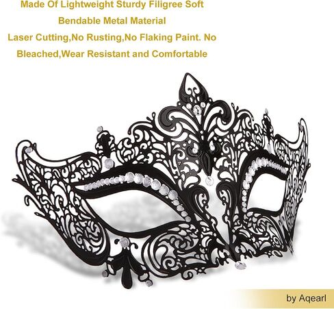 Couple Masquerade Mask for Women Men Venetian Mask Metal Shiny Halloween Mask for Costume Party in Saudi Arabia