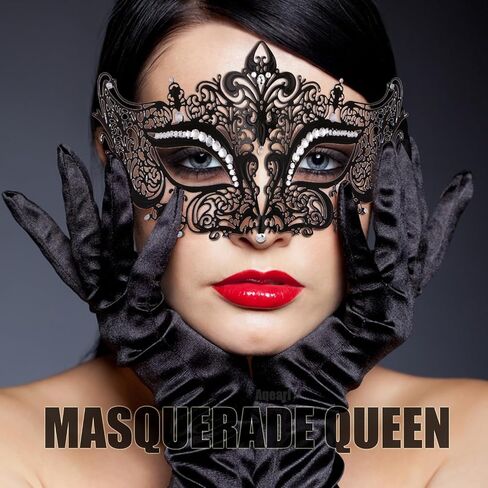 Couple Masquerade Mask for Women Men Venetian Mask Metal Shiny Halloween Mask for Costume Party in Saudi Arabia