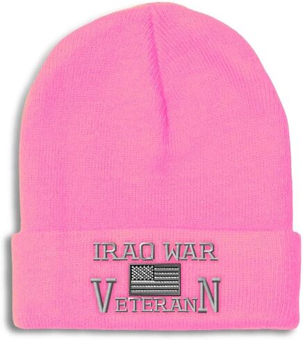 Beanies for Men American Veteran Iraq War B Embroidery Skull Cap Winter Hats for Women Acrylic One Size in Saudi Arabia