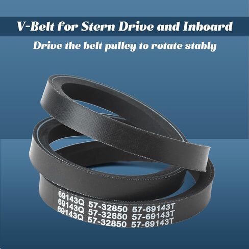 69143Q V-Belt متوافق مع Mercury MerCruiser Stern Drive وInboard 2.5 3.0 7.4 8.2 L، استبدال الحزام 40 بوصة 57-32850 57-69143T 57-69143Q 32850 69143T in Saudi Arabia