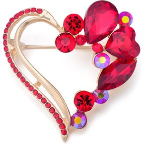 دبابيس القلب للنساء حجر الراين كريستال القلب بروش دبوس هدية للزوجة الصديقة in Kuwait