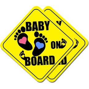 عبوتان من ملصقات اللافتات للأطفال - هدية لطيفة وأساسية للأطفال - صفراء زاهية، علامات أمان للسيارة والشاحنة والشاحنة والمصد - 5 × 5 بوصة in Kuwait