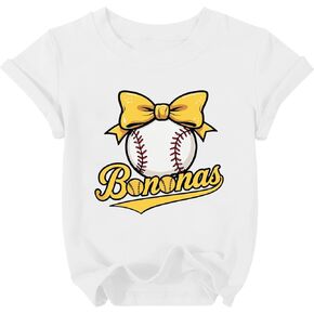 Baseball Shirts Toddler Girls Cute Bow Baseball Team Fan T-Shirt Funny Game Day Short Sleeve Tee Top 3-8 Years in Saudi Arabia