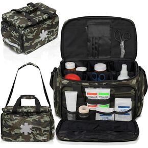 منظم الحقائب الطبية الاحترافي من SARALEO - حقيبة إسعافات أولية فارغة كبيرة مع 6 مساحات قابلة للفصل، حقيبة معدات سفر مقاومة للماء للأطباء وأخصائيي الطوارئ الطبية والممرضات والأدوية وتخزين حبوب الدواء in Kuwait