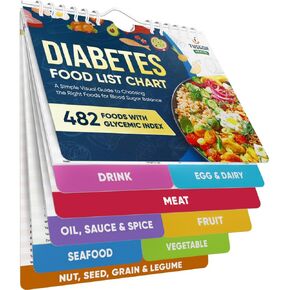 [480+ FOODS] Diabetic Food List With Glycemic Index Information - Magnet Diabetes Food List Chart Booklet With Glycemic Index 2025 Version For Newly Diagnosed, Type 1, Type 2 Diabetes (Standard Size) in Kuwait
