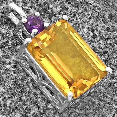 Natural Multi Stone Octagon Shape 925 Silver Pendant DGP1010 P-1113 in Saudi Arabia