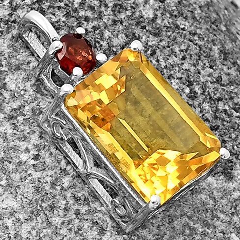 Natural Multi Stone Octagon Shape 925 Silver Pendant DGP1010 P-1113 in Saudi Arabia
