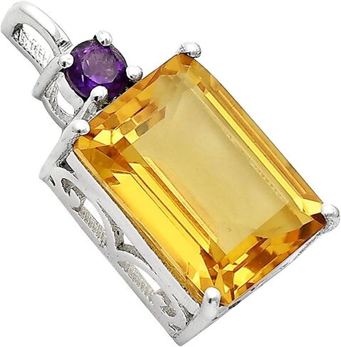 Natural Multi Stone Octagon Shape 925 Silver Pendant DGP1010 P-1113 in Saudi Arabia