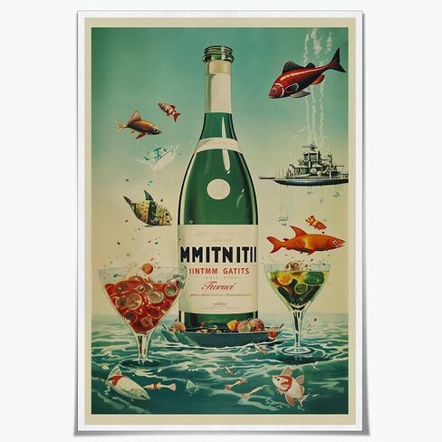 Vintage Champagne wall art Vintage Poster Drink Picture Canvas Print For kitchen club bar cart Decor 8x12inch Unframed in Saudi Arabia