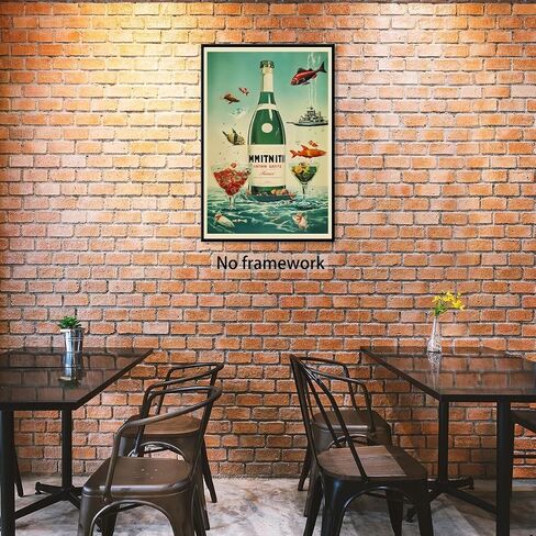 Vintage Champagne wall art Vintage Poster Drink Picture Canvas Print For kitchen club bar cart Decor 8x12inch Unframed in Saudi Arabia