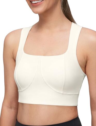 Yvette Sports Bra for Women Square Neckline Yoga Bra with Sewn Fixed Cup Elegant Carving Series in Saudi Arabia