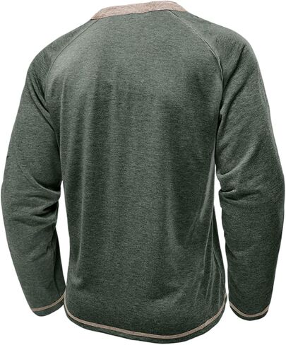 Mens Henley Shirts Long Sleeve Casual Button Basic T-Shirts Classic Vintage Tee Shirts with Pocket in Saudi Arabia