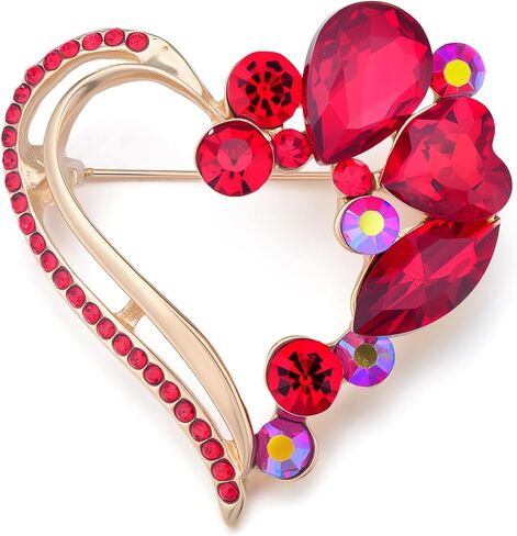 دبابيس القلب للنساء حجر الراين كريستال القلب بروش دبوس هدية للزوجة الصديقة in Kuwait