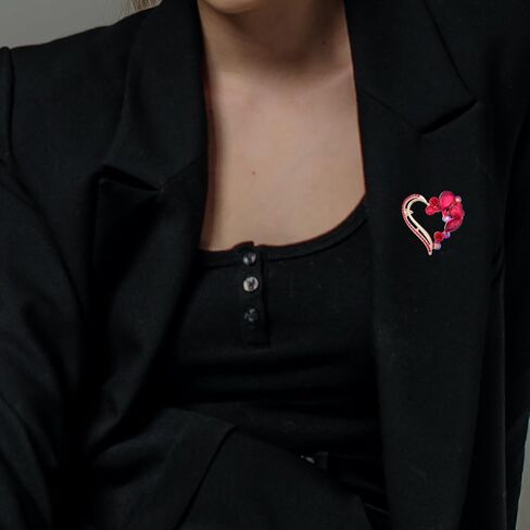 دبابيس القلب للنساء حجر الراين كريستال القلب بروش دبوس هدية للزوجة الصديقة in Kuwait