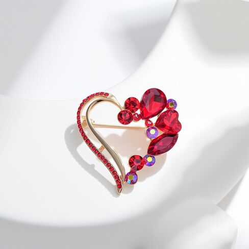 دبابيس القلب للنساء حجر الراين كريستال القلب بروش دبوس هدية للزوجة الصديقة in Kuwait