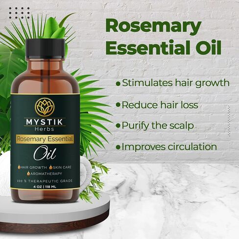 Rosemary Essential Oil. 4 fl.oz. / 118ml 100% Pure and Natural Oil,Premium Grade Essential Oils for Hair Care,Steam Distilled,for Diffuser,Aromatherapy and Carrier Oil Blends in Saudi Arabia