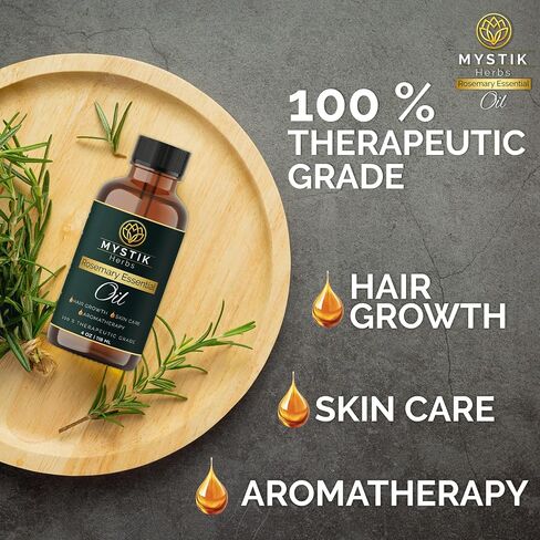 Rosemary Essential Oil. 4 fl.oz. / 118ml 100% Pure and Natural Oil,Premium Grade Essential Oils for Hair Care,Steam Distilled,for Diffuser,Aromatherapy and Carrier Oil Blends in Saudi Arabia