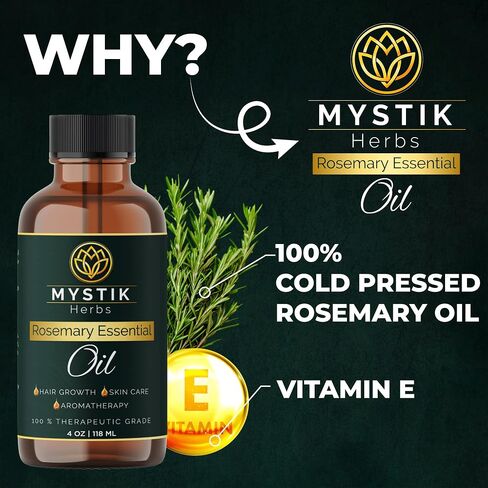 Rosemary Essential Oil. 4 fl.oz. / 118ml 100% Pure and Natural Oil,Premium Grade Essential Oils for Hair Care,Steam Distilled,for Diffuser,Aromatherapy and Carrier Oil Blends in Saudi Arabia