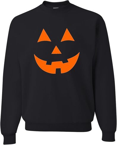 Go All Out Adult Jack O Lantern Pumpkin Face Halloween Funny Sweatshirt Crewneck in Saudi Arabia