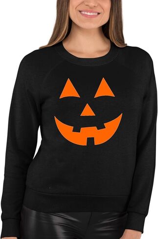 Go All Out Adult Jack O Lantern Pumpkin Face Halloween Funny Sweatshirt Crewneck in Saudi Arabia