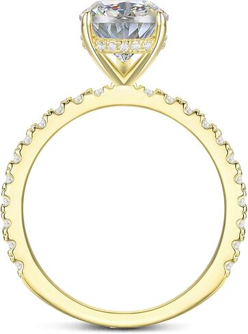 14K Gold 5-Prong 3.0 CT Pear Cut Moissanite Engagement Ring for Women Promise Rings in Kuwait