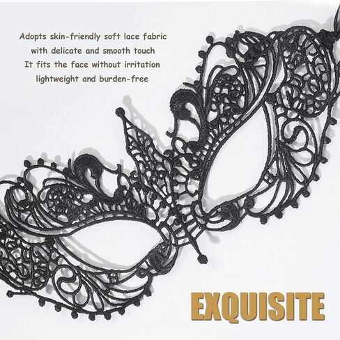 Masquerade Masks for Women Lace Eye Mask Venetian Halloween Mask for Carnival Party Prom Ball in Kuwait