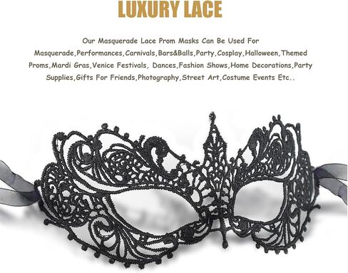 Masquerade Masks for Women Lace Eye Mask Venetian Halloween Mask for Carnival Party Prom Ball in Kuwait