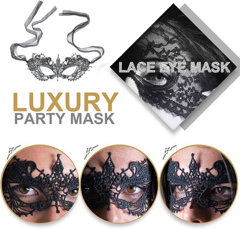 Masquerade Masks for Women Lace Eye Mask Venetian Halloween Mask for Carnival Party Prom Ball in Kuwait