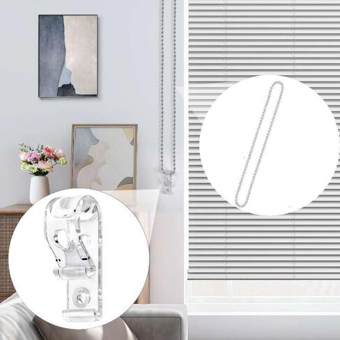 #10 Stainless Steel Continuous Blind Chain for Clutch Roller Window Shade, Roller Shade Chain (Drop 60"), Endless Blinds Beaded Chain with 1 PCS P Clip Fixation Hook and 2 PCS Connectors in Saudi Arabia