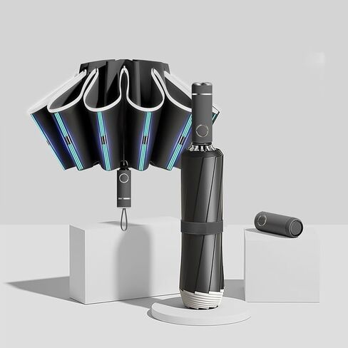 Automatic Reverse Folding Umbrella with 8 Ribs - Compact Windproof Inverted Design for Travel and Outdoor Activities in Saudi Arabia
