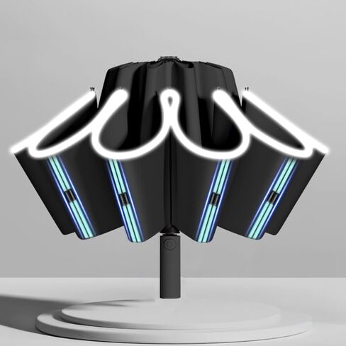 Automatic Reverse Folding Umbrella with 8 Ribs - Compact Windproof Inverted Design for Travel and Outdoor Activities in Saudi Arabia