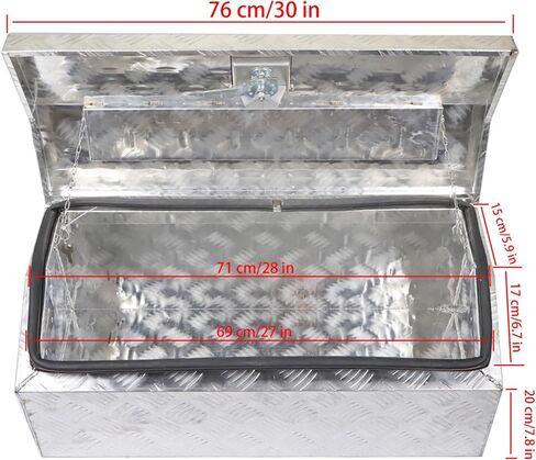 30 Trailer Tongue Tool Box Diamond Tread Aluminum Heavy Duty Truck Pick Up Underbody Storage Organizer Weather Resistant Seal Planks w/Keys in Saudi Arabia