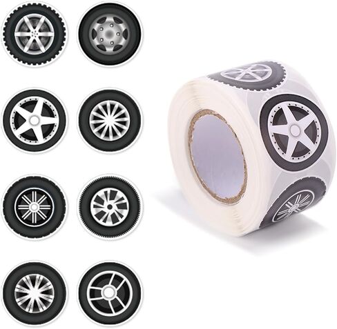500pcs Racing Stickers, Self-Adhesive Car Tire Wheel Stickers for Racing Theme Party Decor Vehicles Helmets in Saudi Arabia